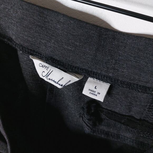Caffe Marrakesh Women’s Large Gray Dress Pants Front Seam Pull-On Stretch - Picture 6 of 7